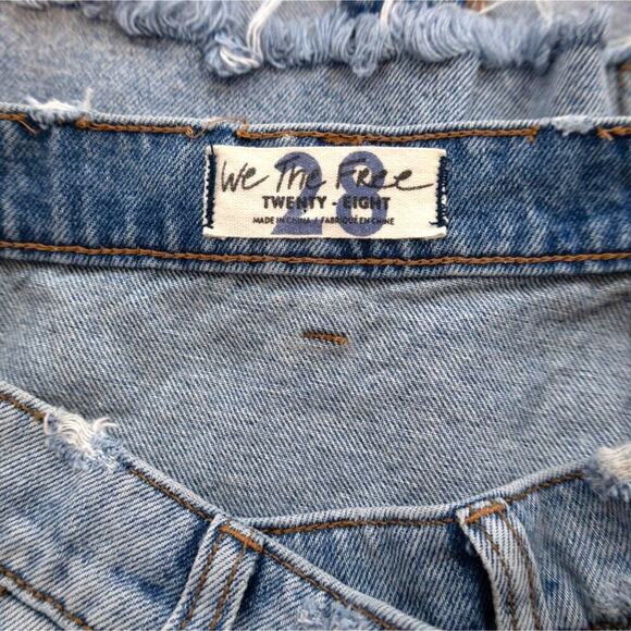 Free People Parker Asymmetrical Criss Cross Demin Wrap Skirt 28 - Picture 4 of 5